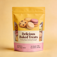 Sachet personnalisé en papier kraft imprimé pour biscuits et épices, compostable et biodégradable en PLA, pochette verticale écologique pour assaisonnements et emballages alimentaires