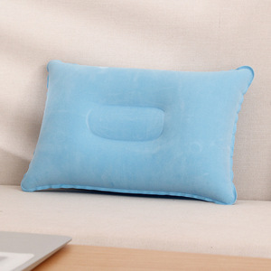Sky Blue Inflatable Square <b>Pillow</b> 28x28x14cm Outdoor Travel Cushion Portable Camping <b>Pillow</b> With Flocked Surface - Product Image 1