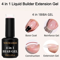 Gel Constructeur Liquide Auto-Nivelant BIAB 4-en-1 15 ml pour Extension d'Ongles Naturels – Durabilité 35 Jours