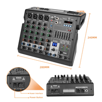 Mélangeur Audio professionnel B6 Offre Spéciale Console de mixage sonore numérique à 6 canaux avec 99 types d'effet DSP connexion Audio USB