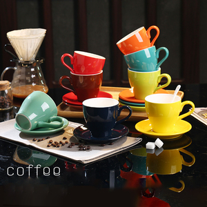 Juego de Tazas y Platos de Cerámica con Logotipo Personalizado RG, Tazas Coloridas para Capuchino y Espresso, Regalo Promocional para Hoteles, Cafeterías y Empresas, 350 ml - Product Image 5