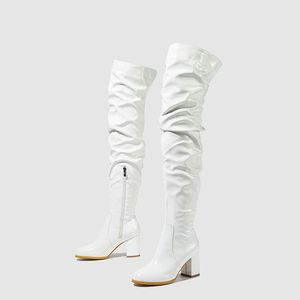 Bottes longues pour femme à talon bas et épais, bottes au-dessus du genou pour l'hiver et l'automne - Product Image 5