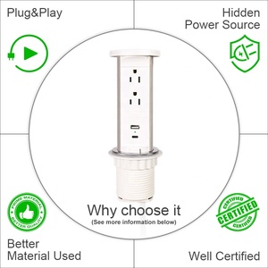 Pop up presa con prese di potere DEGLI STATI UNITI e caricatore USB - Product Image 6