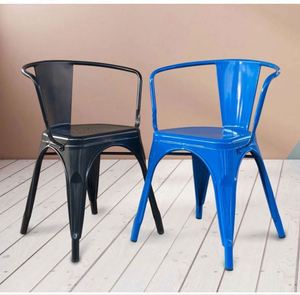 Sillas de comedor de metal Patio de metal Restaurante de metal Altura del asiento de 18 pulgadas Sillas de interior al aire libre - Product Image 1