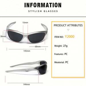 Gafas de Sol Deportivas Cyberpunk Plateadas de Moda, Protección UV400, para Hombre y Mujer, Venta al Por Mayor - Product Image 5