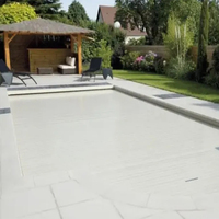 Couverture de piscine électrique de sécurité avec télécommande, en matériau PC, à lamelles, pour extérieur, couverture de piscine automatique