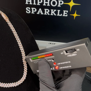 8mm Iced Cuban Link <b>Chain</b> Two Tone Moissanite with Custom Lock Clasp Hip Hop Sparkle Luxury Cuban Necklace <b>Gold</b> Silver Plated - Product Image 6