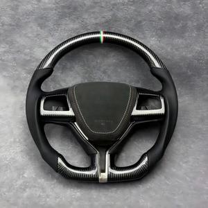 Volant personnalisé en fibre de carbone pour <span class=keywords><strong>Maserati</strong></span> Ghibli Levante Quattroporte, 3 branches, performance, course, sport, amélioration - Product Image 4