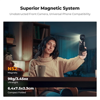 Luce Magnetica per Selfie con Braccio Scorrevole, Dimmerabile e Temperatura Colore Regolabile per Fotografia, Design Senza Blocco della Fotocamera