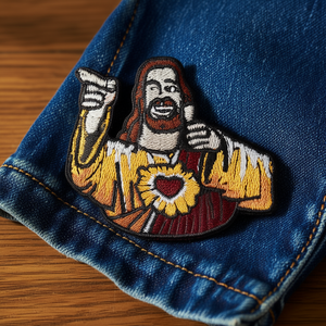 Applicazione Decorativa Ricamata Termoadesiva in Feltro a Forma Irregolare per Abbigliamento e Accessori - Christian 1 - Product Image 2