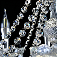 Lustre en cristal transparent classique personnalisé, luminaire suspendu à plusieurs niveaux pour la décoration d'hôtels, de villas et de salles de banquet