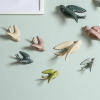 Sculture Decorative da Parete in Ceramica Nordica 3D con Uccelli, Colombi, Passeri e Rondini, Accessori per Decorazione d'Interni