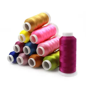 108d/2 120/2 fufu Embroidery Thread 100% Polyester royal industrial embroidery sparkle thread cone 3000 meter 5000m for dress