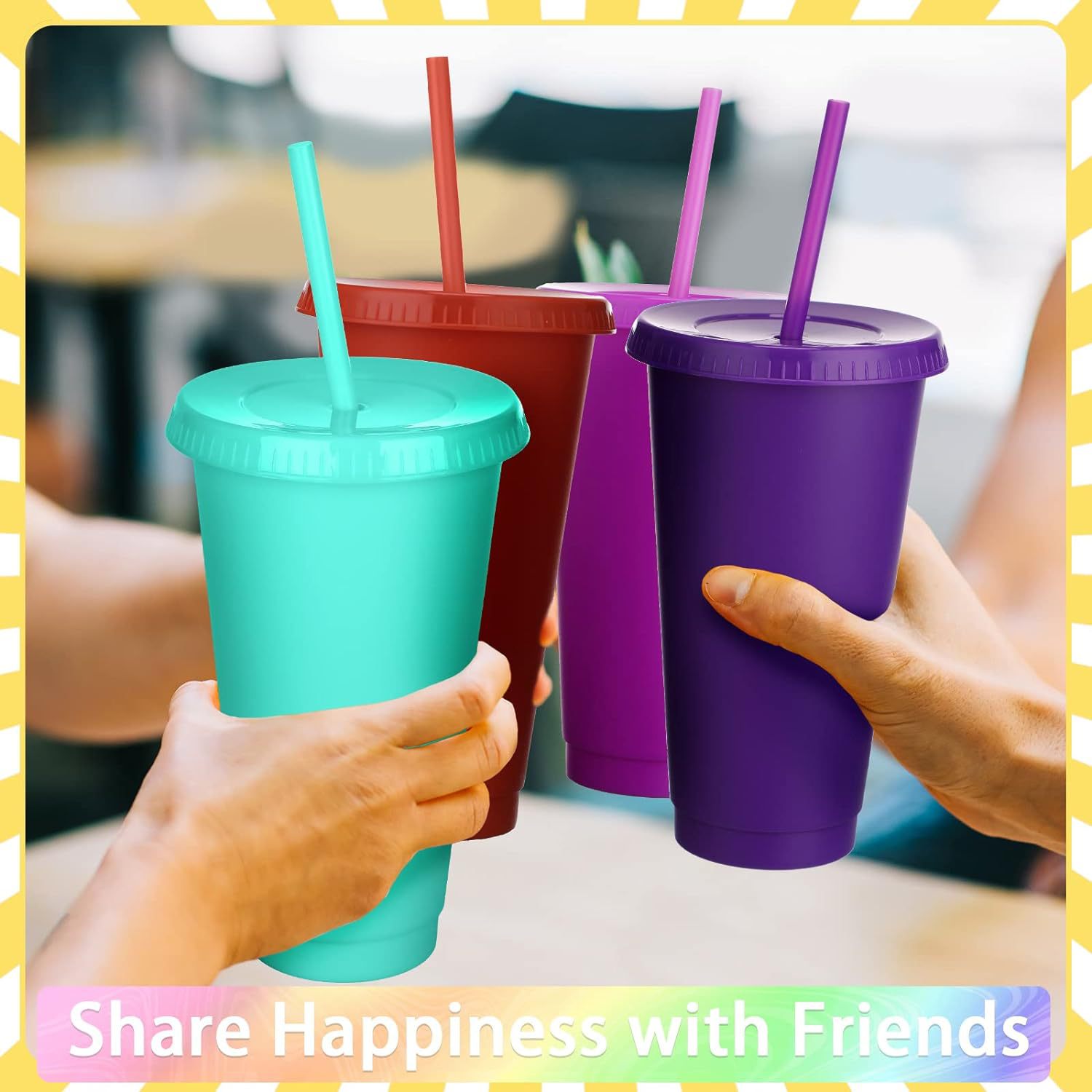 cups with lids and straws plastic