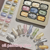 Crème de perles pour nail art, colle à base d'eau sans rinçage, texture couleur en relief, paillettes fines, pour créateur, DIY, non toxique, végétalien, longue durée pour ongles