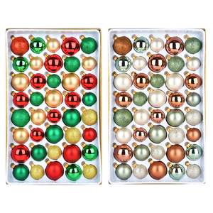 Boule en verre colorée de 6 cm pour la décoration de l'arbre de Noël, élégante et festive, accessoires de Noël - Product Image 1