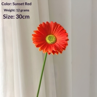 Ranting Bunga Gerbera Daisy Buatan Tangan Grosir Multi Warna PU untuk Dekorasi Pernikahan, Rumah, Hotel, Restoran
