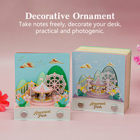 Nouveauté conception populaire parc d'attractions pour enfants bloc-notes autocollant 2D bloc-notes Cube 2D papier Art bloc-notes pour la décoration de bureau