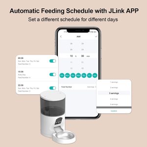Distributore Automatico di Cibo per Animali Antela 6L con Telecamera 3MP, Controllo WiFi via App, Bianco, Forma Arrotondata, Spina Europea, Display LCD - Product Image 3