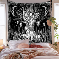 Mains Esthétiques Yeux de Mort Tapisseries Horreur Gothique Tapisserie Noir et Blanc pour Chambre à coucher