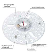 Ventilateur de plafond ERP ETL 22W avec lumière, module LED magnétique 3CCT, double tension 120V/230V, carte dimmable à montage magnétique rapide