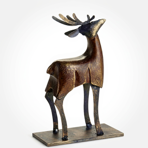 Adorno Navideño de Reno de Aluminio de Lujo, Escultura Metálica Artesanal de Tamaño Mediano para Decoración del Hogar - Product Image 3