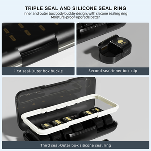 Mini caja <span class=keywords><strong>de</strong></span> medicina portátil Gujia, caja <span class=keywords><strong>de</strong></span> almacenamiento <span class=keywords><strong>de</strong></span> pastillas <span class=keywords><strong>de</strong></span> plástico desmontable con diseño dividido para viajes semanales y almacenamiento <span class=keywords><strong>de</strong></span> vitaminas - Product Image 4