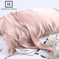 Taies d'oreiller de luxe en satin de soie de mûrier, lot de 2, hypoallergéniques, motif uni, pour femme, avec fermeture éclair, sommeil doux, anti-acné