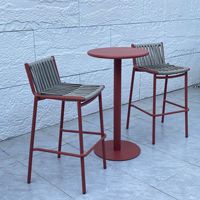 Chaises de bar d'extérieur en rotin PE tressé, design moderne, avec cadre en aluminium, pour table de bar complète, plusieurs modèles disponibles