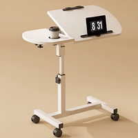 Table d'appoint mobile haut de gamme pour ordinateur portable, bureau réglable avec roulettes pour chambre et salon