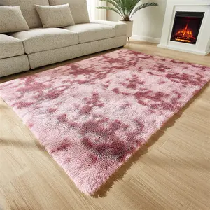 China Selling Fluffy Custom Size 3d Microfiber Tie-dye Area Rugs Carpet Floor For Living Room