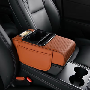 Reposabrazos Universal para Coche con Caja de Almacenamiento, Almohadilla Protectora de Cuero, Cojín Central para el Codo y Portavasos - Product Image 5
