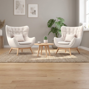 Fauteuil en tissu de luxe moderne avec structure en bois et rembourrage en mousse pour salon, chambre, salle à manger, hôtel, villa - Chaise de loisirs électrique - Product Image 3