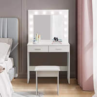 Meuble de coiffeuse multi-bois en vente chaude, ensemble de table de maquillage nordique, meuble de chambre à coucher, commode simple pour chambre à coucher