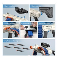 Pistolet Airsoft électrique AK47, jouet blaster avec 30 fléchettes en mousse et 15 pinces en mousse, jeu de tir en plein air jouets 6-12, nouveauté 2024
