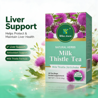 Tisane Détoxifiante au Chardon-Marie, Artichaut et Silymarine – Sachets de Tisane aux Herbes pour le Bien-être du Foie et du Corps, Boissons Saines à la Racine de Pissenlit