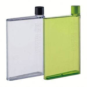 Bouteille d'eau en plastique rectangulaire givrée, anti-fuite, avec trou rond, facile à transporter, pour cadeau personnalisé, tasse de carnet, usage quotidien - Product Image 2