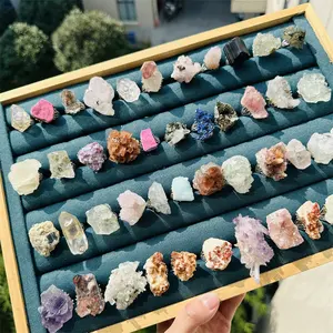 Jóias De Espécime De Pedra Cru De Cristal Natural Venda Quente Anéis De Cluster Áspero Para A Cura