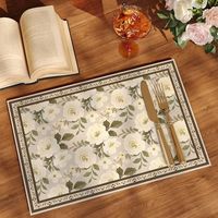 Set de table en cuir haut de gamme de style américain, résistant à la chaleur, imperméable, anti-taches, sans lavage, design moderne et minimaliste, modèle A134
