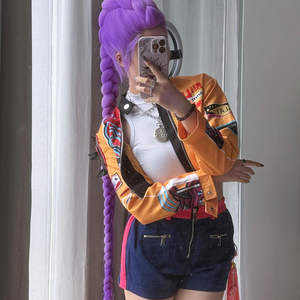 วิกผมสาวผมยาวตรงสีม่วงถักเปียหางม้าคอสเพลย์วิกผมแบบไม่ต้องใช้กาวเต็มศีรษะสำหรับเครื่องแต่งกายอนิเมะ 41.3 ซม. - Product Image 5