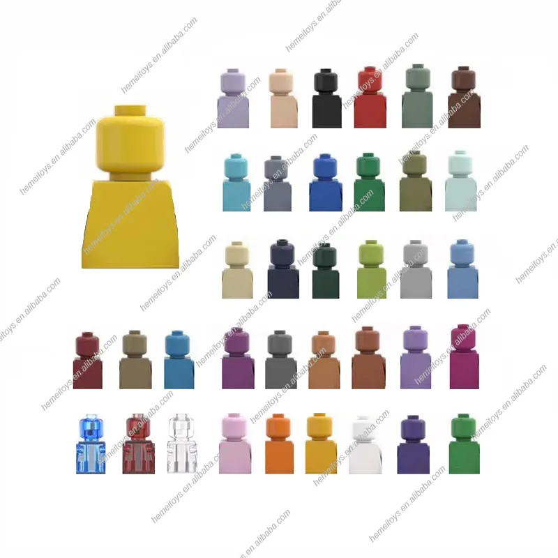 36 colors Clear Blank Unprinted Pure Color Mini Action Figures MOC Minifigs DIY Building Blocks Bricks Toys For Gifts