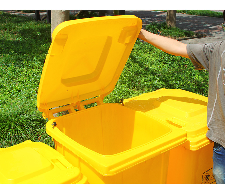 Large Bio Medical Waste Pedal Bins Yellow, Garbage Can, 30L 660L Plastic Medical Waste Trash Cans For Hospital Clinic