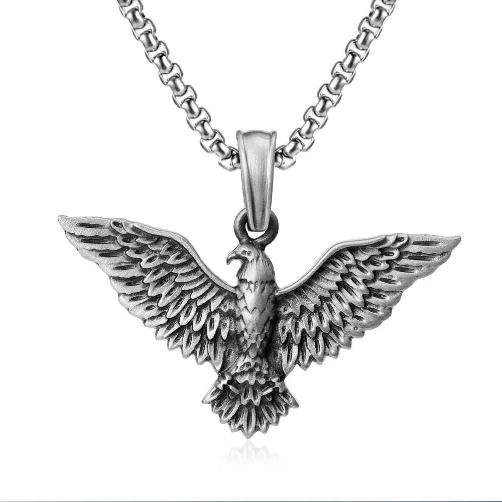 Ins style personalized pendant men's and women's hip-hop accessories wings Eagle Pendant Stainless Steel Necklace