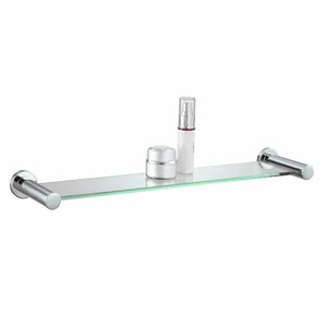 Étagère murale en verre de conception classique pour usage domestique LCM, 500 mm, base en alliage de zinc, verre trempé, finition chromée, salle de bain - Product Image 3