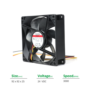 Ventilador Axial SUNON MF92252V1-1000C-G99 Eléctrico 92x92x25mm 24VDC 75mA 1.92W 3000RPM 51.5CFM con Rodamiento de Vapor para Gabinetes e Inversores OEM ODM - Product Image 2