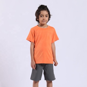 Moda <span class=keywords><strong>naranja</strong></span> seca rápido Fitness ropa deportiva Atlético ropa niños <span class=keywords><strong>camiseta</strong></span> - Product Image 1