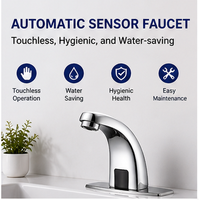 Robinet de lavabo intelligent à capteur automatique sans contact en alliage de zinc, eau froide uniquement, vente en gros