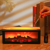 Diffuseur d'Arômes Intelligent Flamme de Bureau, Machine à Télécommande avec Sept Couleurs Lumineuses, Diffuseur à Effet Cheminée pour Maison et Hôtel