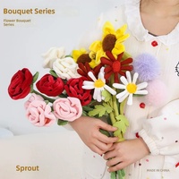 Nouveau Bouquet Floral Réaliste en Fibre de Polyester, Roses et Marguerites en Peluche, Fleurs Conservées Longue Durée, Décoration de Chambre, Cadeau pour Filles