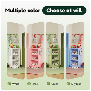 <span class=keywords><strong>Zapatero</strong></span> Metálico Multicapa <span class=keywords><strong>Verde</strong></span> con Esquinas Redondeadas y Puerta, Mueble <span class=keywords><strong>Zapatero</strong></span> de Acero que Ahorra Espacio para Apartamentos - Product Image 6